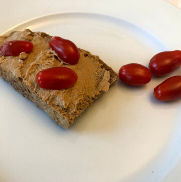Plant based pate on slice bread
