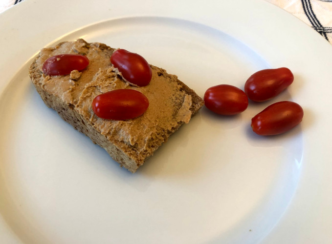 Plant based pate on slice bread