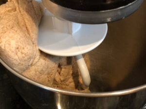 Pita pockets dough in the stand mixer