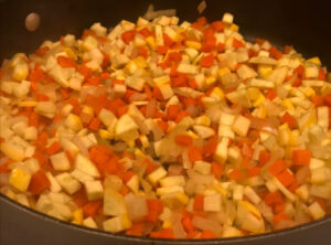 veggies saute in a pan with no oil