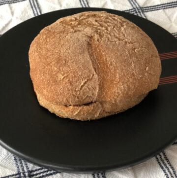 Whole wheat bun on a plate