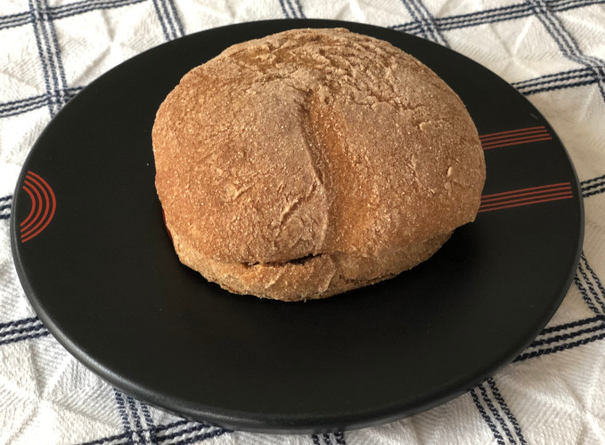 Whole wheat bun on a plate