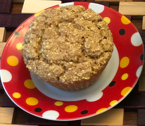 Corn bread muffin on a small plate