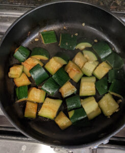 Zucchini in a pan